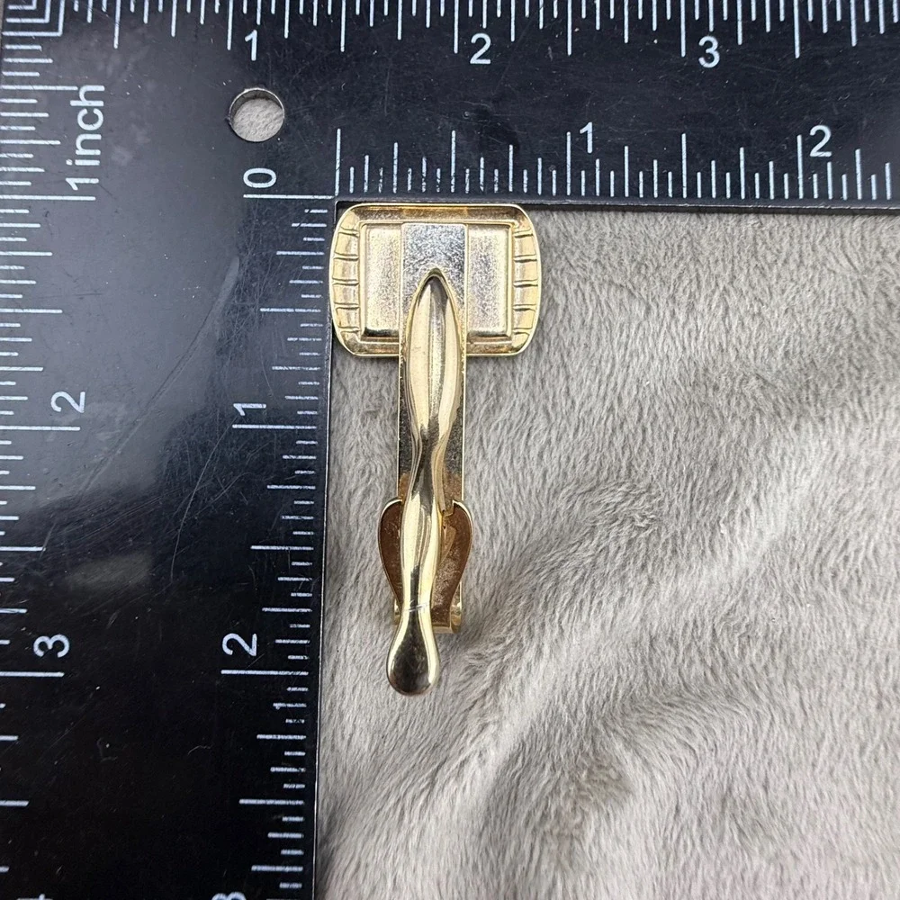 Vintage Shriner's Cufflinks Tie Clip Masons Gold Tone Stone
